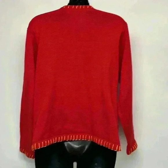 Victoria Harbor size medred, ugly Christmas sweater cardigan beaded bejeweled - Picture 5 of 7